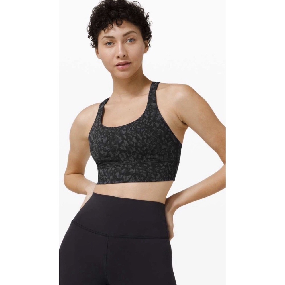 Lululemon Energy Longline Sports Bra Animal Print Medium Support Active size 4